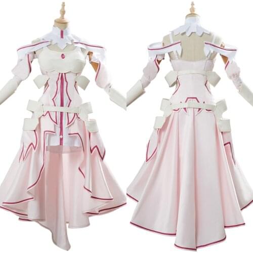 Sword Art Online Cosplay SAO Alicization Asuna Yuuki Cosplay Costume Dress For Girls Women