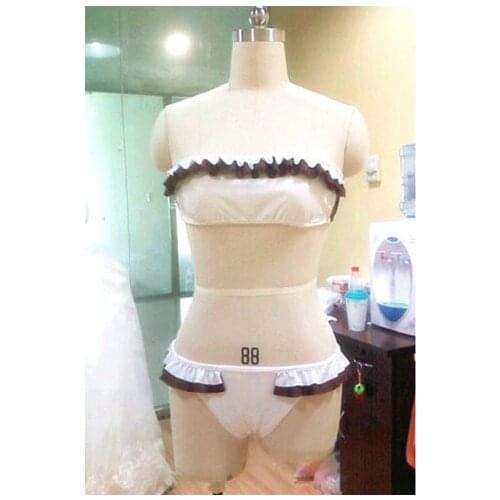 Oreimo Black Cat Gokou Ruri Anime White Tube Bra Bikini Custom Made Cosplay Swimsuit