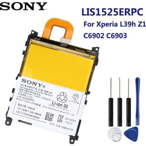 Original Replacement Sony Battery LIS1525ERPC For SONY L39h Xperia Z1 C6902 C6903 Honami SO-01F Genuine Phone Battery 3000mAh