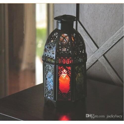 New Arrival Morocco Black Iron Lantern Candle Holder For Wedding Favors Gift Home Decorations Supplies Free Shipping