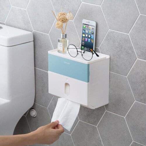 Bathroom Shelf Wall Mount Tissue Box Shower Caddy Toliet Paper Holder Storage Rack Napkin Holder Bathroom Organizer
