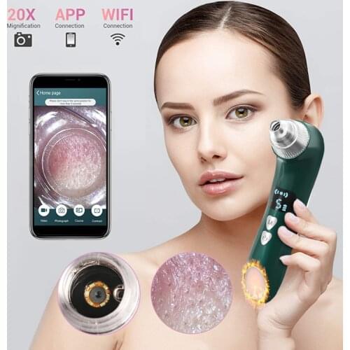 Heating Blackhead Remover Pore Vacuum Cleaner For Nose Face Skin Acne Sucker Rechargeable LCD Display Suction Spot Removal Tools
