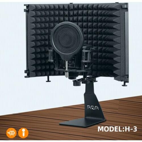 Profession Broadcast studio Microphone Noise Filter Wind Screen Mic Shield Plate Foldable Isolation Shield for bm 800 Microphone