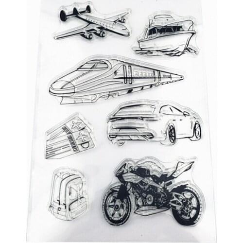 Train Airplane Transparent Clear Silicone Stamp Seal For DIY Scrapbooking Diary Album Decorative Office School Supplies Reusable