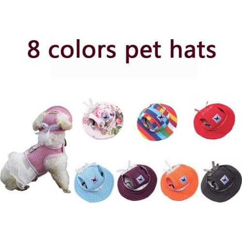 Christmas Pet Products Dog Hat Winter Summer Beach Hats for Dogs Costume Accessories Littest Cute Pet Shop Chief Polyester Solid