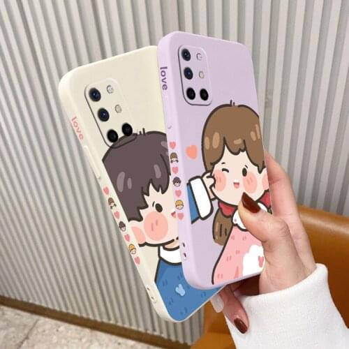 Boy And Girl Playing Phone Case For Oneplus 8t 9 9pro 9r pro Silicone Cover