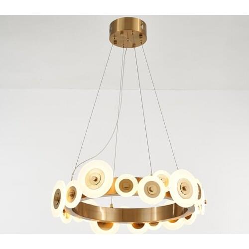 Modern creative LED stainless steel chandelier living room ring engineering lighting designer Nordic simple chandelier