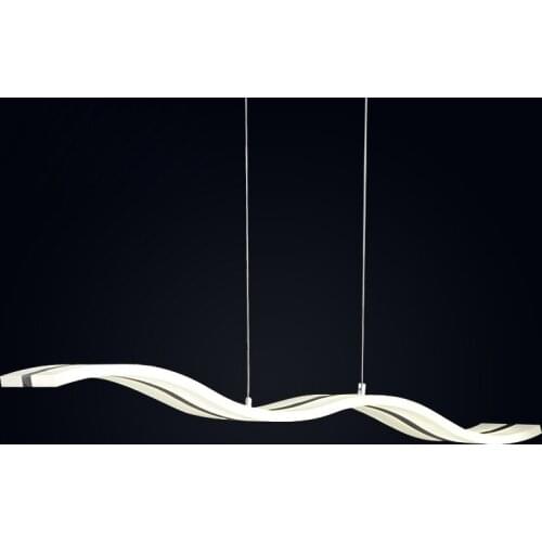 Modern Chrome Feature Pendant Light 38W LED Wave Acrylic Hanging Lamp Living Room Bedroom Dining Room Lighting Lights PL545