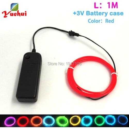 DC-3V EL Wire 1Meter 3.2mm 10 Color Choice Car Party Decorative Led Thread Indoor Decals Tags Flexible Neon Light Rope Tube