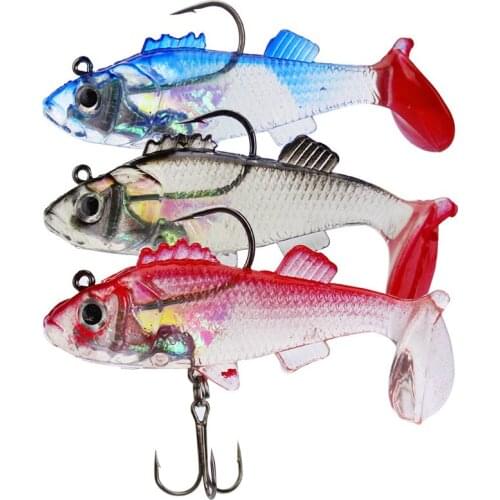Contains lead fish 8g/15g lures fake bait with three 3 triple anchor hooks single hook bait fishing gear jig head double