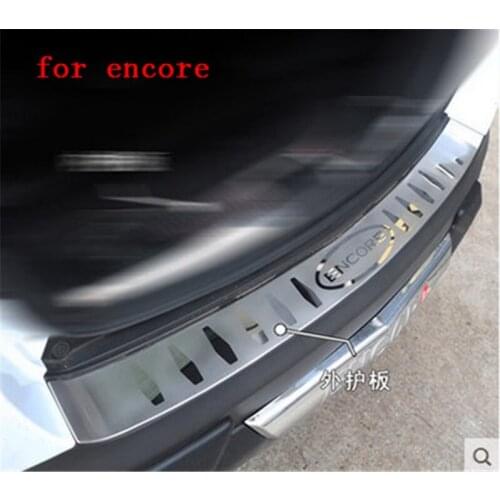 Car outside stainless steel Rear Bumper Protector Sill Trunk Tread Plate Trim for buick encore 2013 2014 2015 Car styling