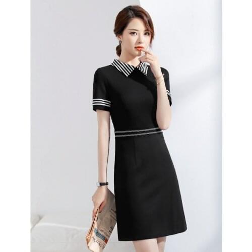 Summer Fashion Styles Short Sleeve Slim Dresses For Women Business Work Wear OL Ladies Office Female Mini Dress Vestidos