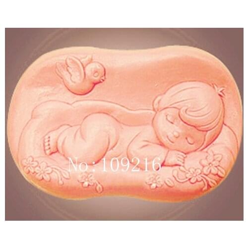 1pcs Sleeping Baby (zx1616) Silicone Handmade Soap Mold Crafts DIY Mold