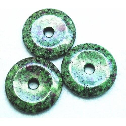 3PCS Nature Stone Pendants Round Shape Natural Semi Precios Beads Donuts 35MM Good For Womens Necklace Making Accessories