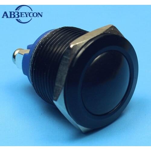5pcs/Lot IB 1963 19mm 24V Domed head 1NO wiring terminal black IP67 waterproof push button switch