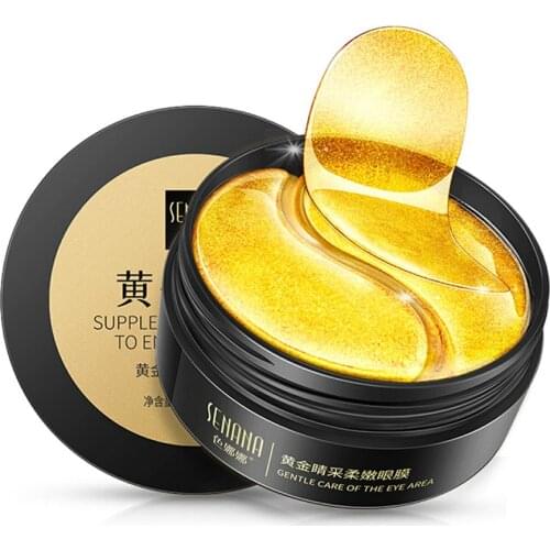 60pcs-Gold Collagen Eye Mask Seaweed Green Algae Eye Patches for Dark Circle Hydrating Eye Pad Anti-Wrinkles Nourishing