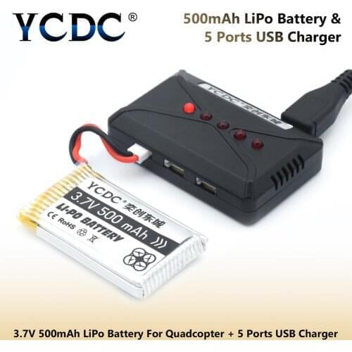 Quadcopter battery 3.7V 500mAh For Syma X5C X5SC X5SW, UDI U45 U45W RC Quadcopter Parts Lipo Battery and Charger