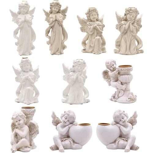 Cupid Fairy Angel Candlestick Candle Holder Crafts Art Sculpture Figurines Decor Home Ornament Craft Bedroom Decoration