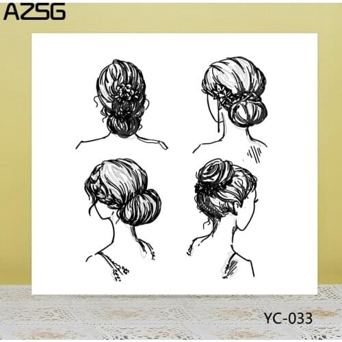 AZSG Pretty Long Hair Girls Clear Stamps/Seals For DIY Scrapbooking/Card Making/Album Decorative Silicone Stamp Crafts