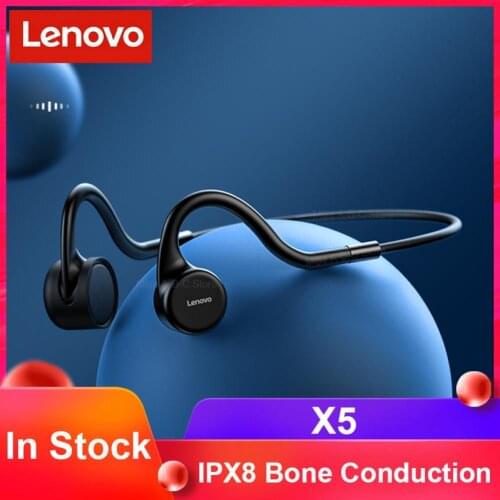Lenovo X5 Wireless Earbuds IPX8 Waterproof Bone Conduction MP3 Mode Bluetooth-compatible 5.0 Earhook Neckband Sports Earphones
