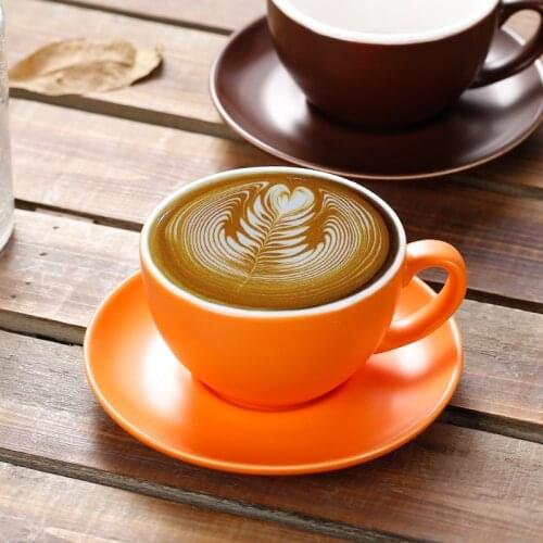Thick Body Ceramic Coffee Cup and Saucer for Flat White Latte Cup Cappuccino Double Espresso Coffee Cup Drinkware Milk Cup