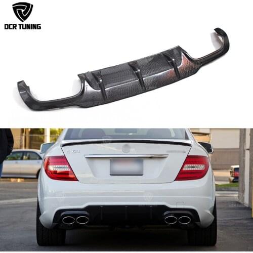 For Mercedes - Benz W204 C Class C180 C200 C250 C350 2012 2013 2014 C63 Amg Carbon Fiber Rear Bumper Diffuser