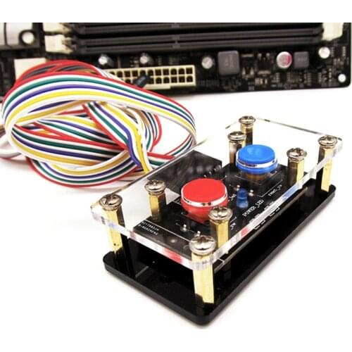 DIY Desktop Computer Power Switch Cable Button Power Reset Button Restart LED Power Adapter