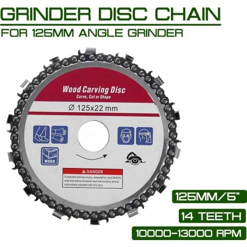 For 125mm Angle Grinder Upgrade 5 Inch Grinder Disc and Chain 14 Tooth Fine Abrasive Cut Electricity Chain
