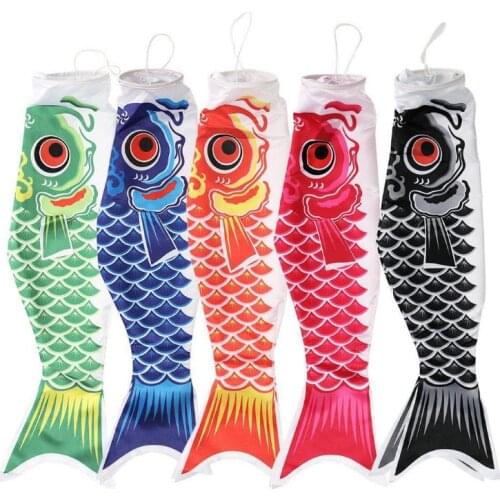 50/80/100cm Koi Nobori Japanese Style Party Flag Colorful Carp Wind Sock Koinobori Fish Anime Fish Flags Hanging Decor SN1862