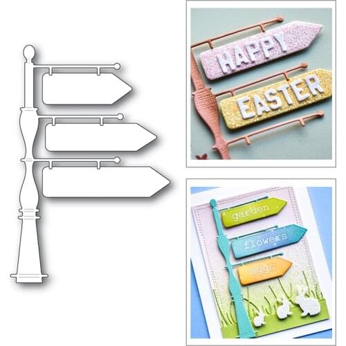 Halloween Guidepost Sign Label 2020 New Metal Cutting Dies for Scrapbooking and Card Making Decorative Embossing Craft No Stamps