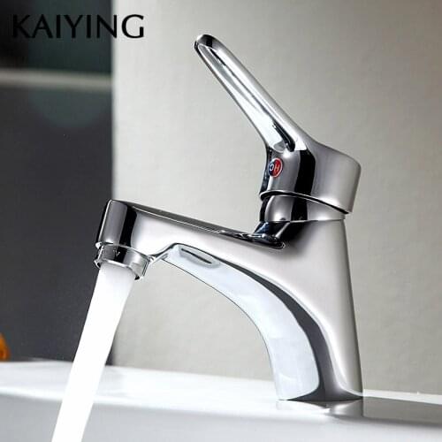 KAIYING Brass Body Bathroom Basin Faucet Cold and Hot Water Taps Mixer Chrome Finish,2507