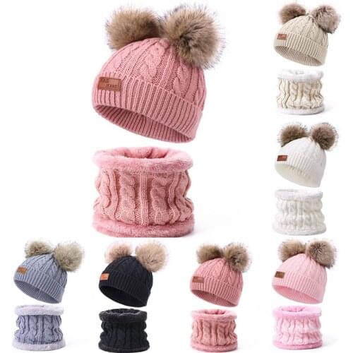 Fashion Newborn Beanies Baby Kids Hat Pompom Winter Warm Children Knitted Hat for Girls Boys Cute Lovely Solid Color Beanie Cap