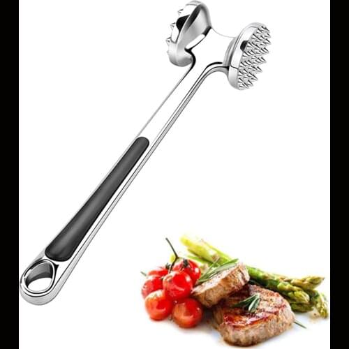 Meat Tenderizer Meat Hammer Chicken Pounder Non-slip Handle Double Sides Chicken Tenderizer Hammer Mallet Good Zinc Alloy