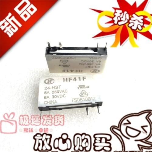 New off-the-Shelf HF41F 24-HST 6A Normally Open-Type 24VDC Relay 24-HST 24-HSTG
