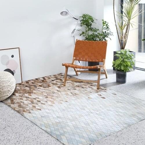 Newest Premium Natural Cowhide Real Leather Patchwork Carpets, Customizable size / color