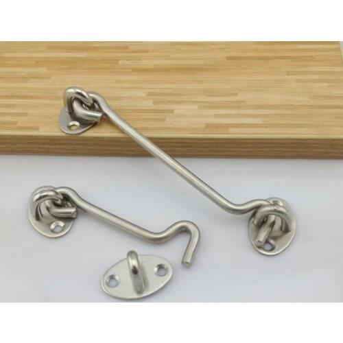 Stainless Steel Window Door Buckle Cabin Hook Eye Latch Lock Silent Holders Drop Shipping Candado