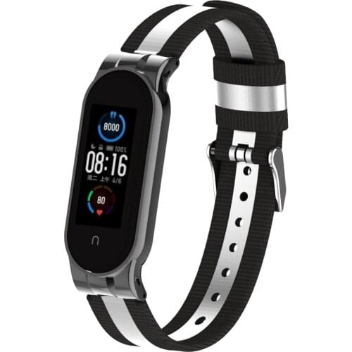 Smart Watch Strap For Xiaomi MI Band 6 5 4 3 Women Watch Band Luxury Nylon Stainless Steel Belt Bracelet Sport Wristband Correa