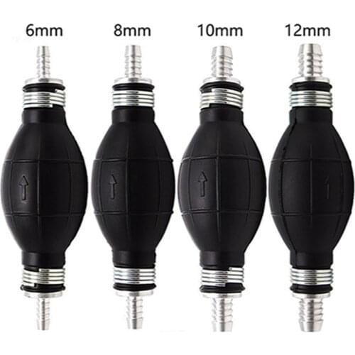 6/8/10/12mm Hand Fuel Pump Line Hand Primer Bulb Petrol Liquid Oil Gas Water Tansfer Rubber Tube Aluminum For Car Boat