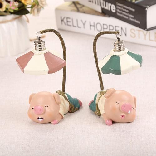Studio Ghibli Spirited Away Piglet Figures Model Toy LED Night Light Toy Anime Cute pig Resin Home Decoration Kids Toys Gift