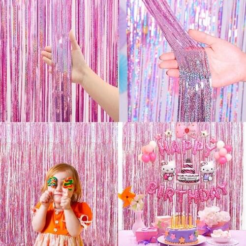 Metallic Foil Curtain Wedding Deco Photography Backdrops Birthday Party Decorations Bridal Baby Shower Graduation Party Supplies