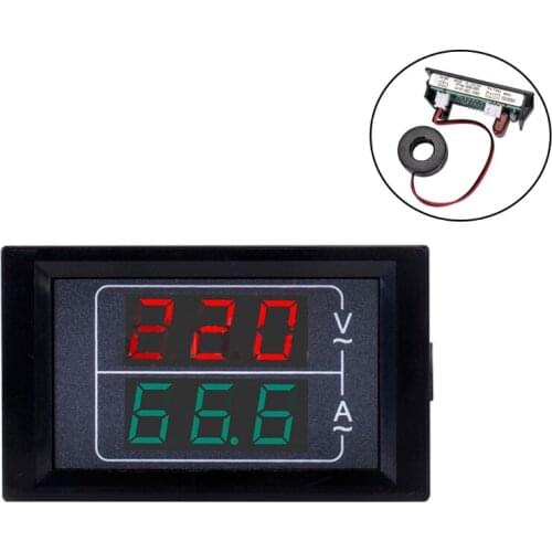 LED Voltmeter Ammeter, Red and Green Digital Multimeter Display Voltage Current Tester,AC50-500/0-600VDetector