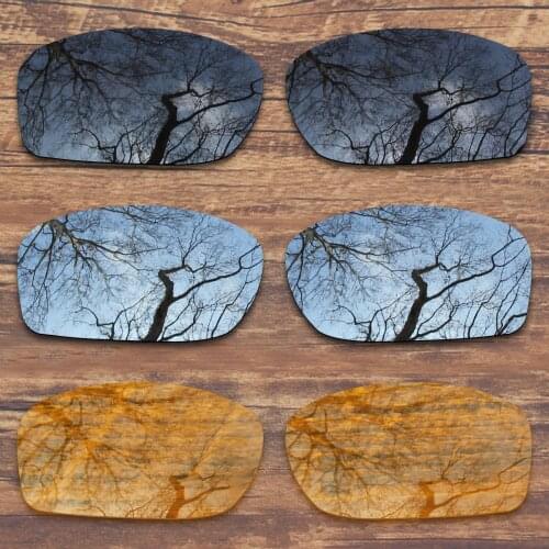 ToughAsNails 3 Pairs Black.Silver.Yellow Polarized Replacement Lenses for Oakley Fives Squared Sunglasses