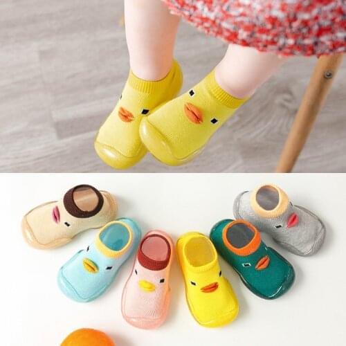 Yellow Duck Baby Sock Shoes Baby Girl Baby Boy Floor Anti-slip Shoes Infant Toddler Rubber Sole Shoe