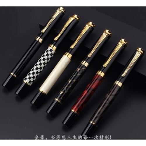 Piston converter Stationery Jinhao 500 Luxury Black and Gold Clip Fountain Pen 0.5mm Metal Ink Pens School Supplies Office Suppl