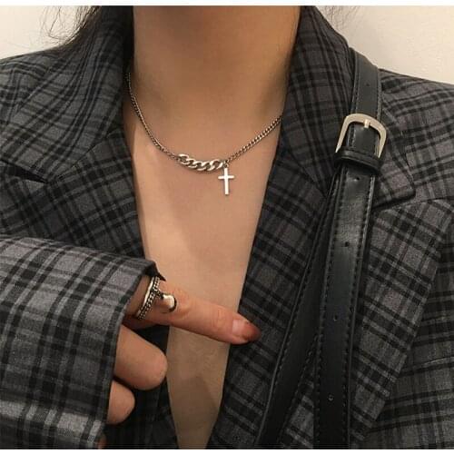 Bohemian Antique Silver Color Layered Chain Necklaces Pendants Cross Gold Punk Choker Necklace 2021 Collier Femme Jewelry