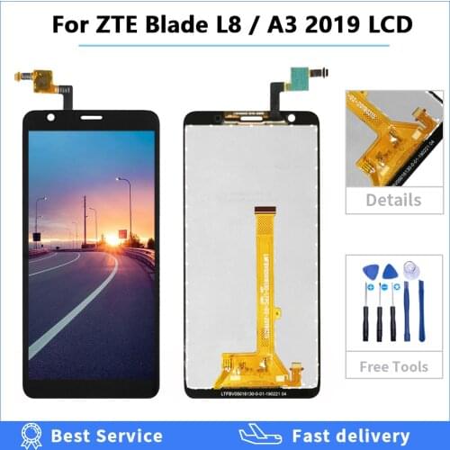 5.0" Original LCD for ZTE Blade L8 / A3 2019 LCD Display + Touch Screen Digitizer Replacement LCD Screen Assembly free shipping