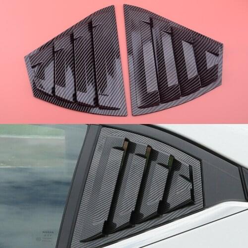 1 Pair Car Rear Side Vent Rear Window Louvers Scoop Carbon Fiber Style ABS Fit for Nissan Sentra 2020 2021