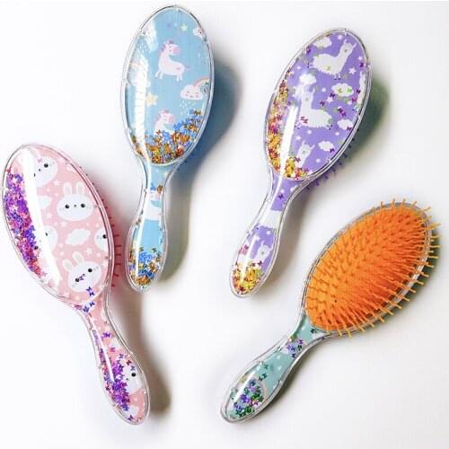 1pc Cartoon Cute Animal Anti-static Hair Brush Massage Comb Shower Wet Detangle Hair Brush Salon Hair Styling Tools Kid Girl