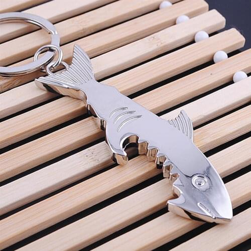 1PC Hot Metal Big Shark Beer Bottle Opener Keychain Keyring Keyfob Creative Gift