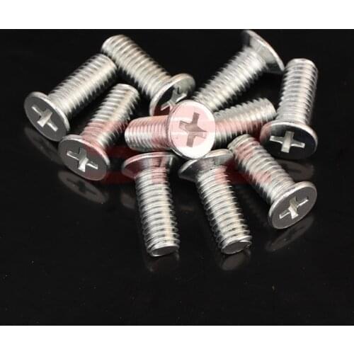 10PCS M6 Silver Brand New Motorcycle Fitting Cross Flat Head Bolt Screw General Motorcycle Screw